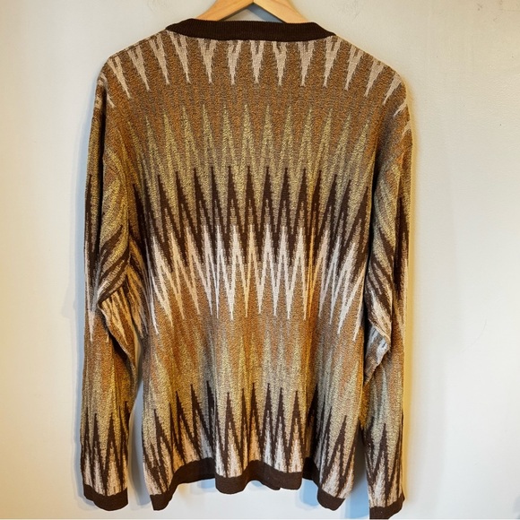 Domani Platinum Men’s Tan Fair Isle Pattern Silk Blend Sweaters- Set Of 2- Sz L - Picture 3 of 12